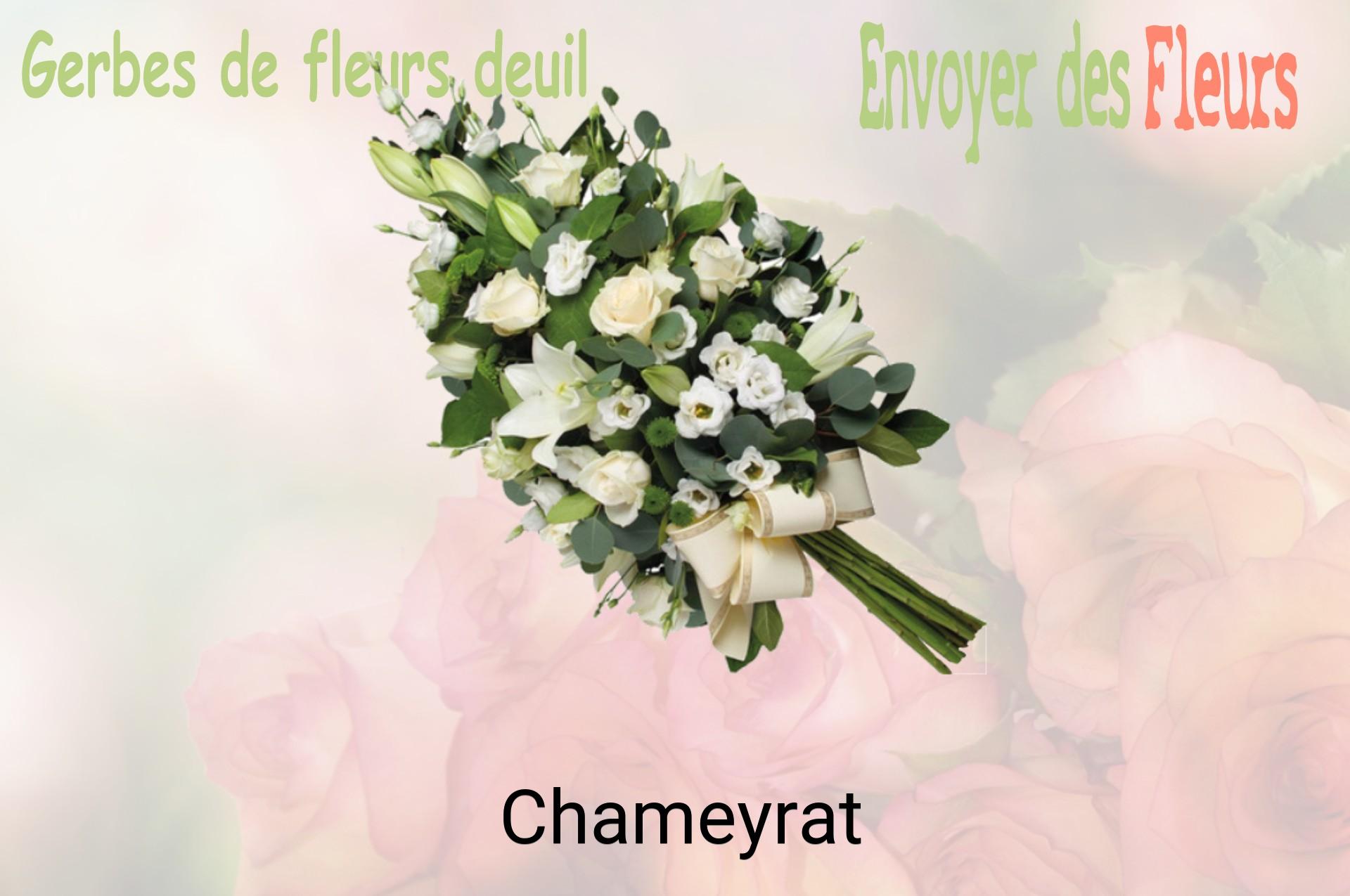 Gerbe de fleurs de deuil livrée à Chameyrat